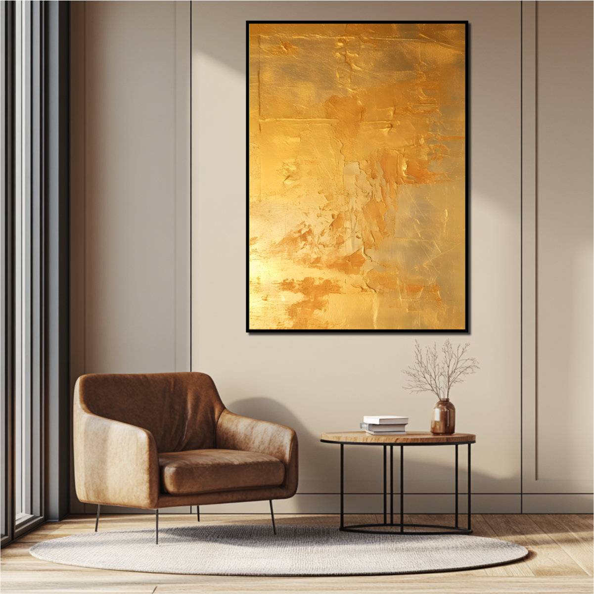 Golden Abstract Wall Art