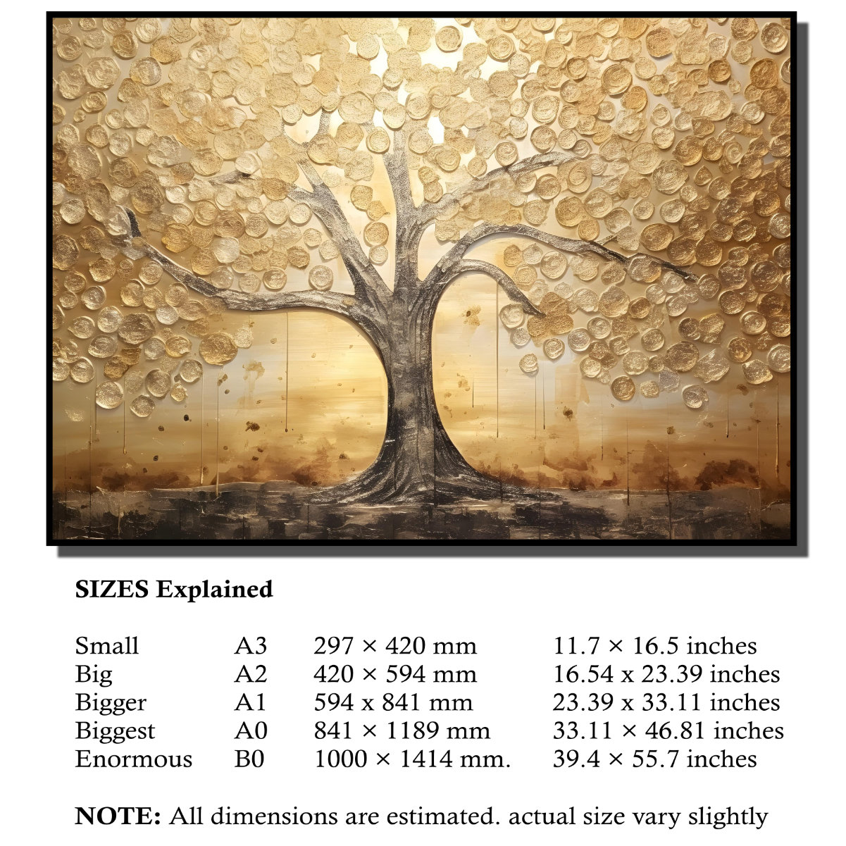 Golden Money Tree Wall Art