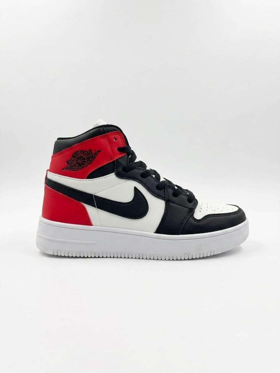 NIKE AIR JORDAN 1 BLACK, RED & WHITE