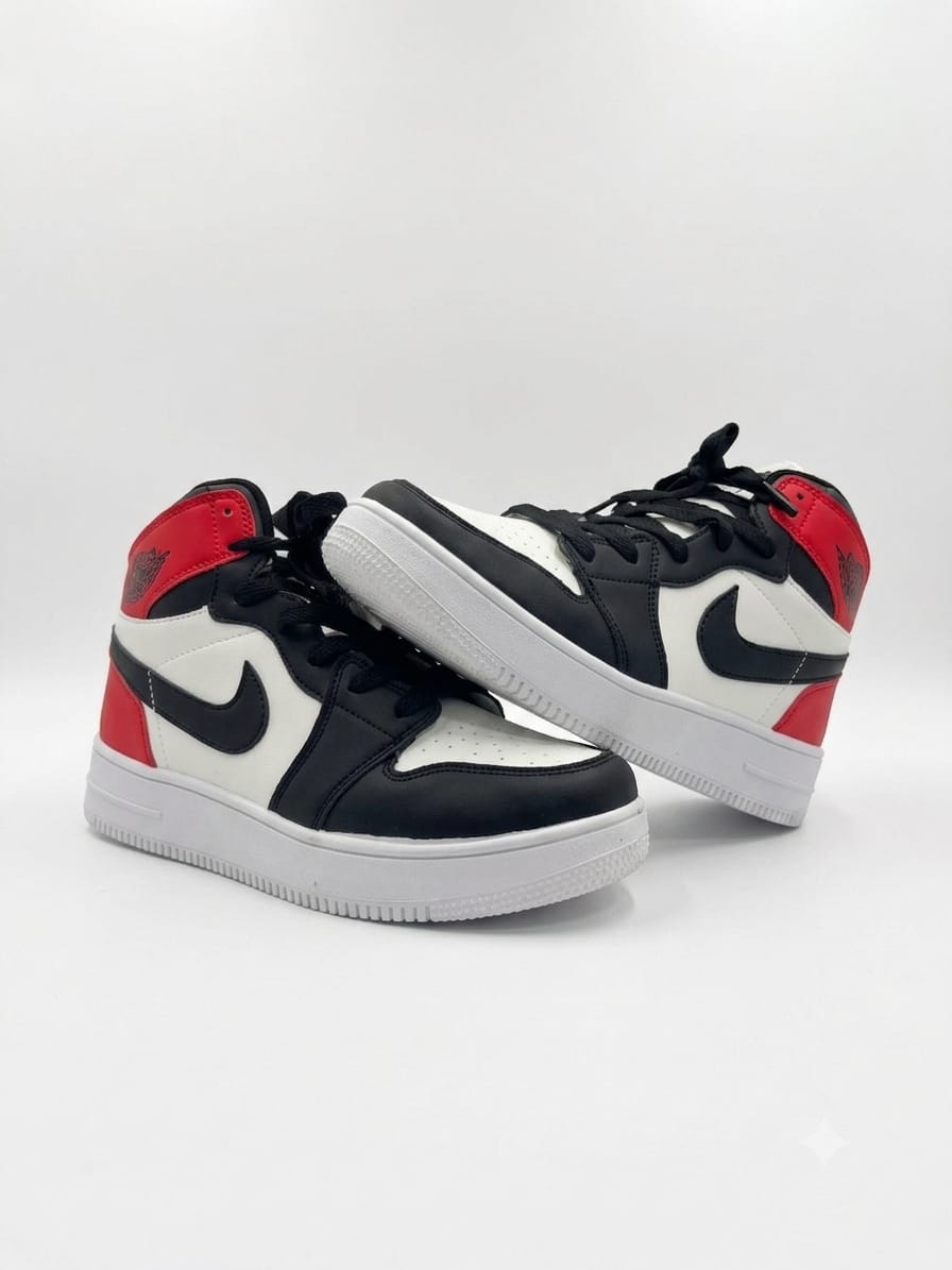 NIKE AIR JORDAN 1 BLACK, RED & WHITE