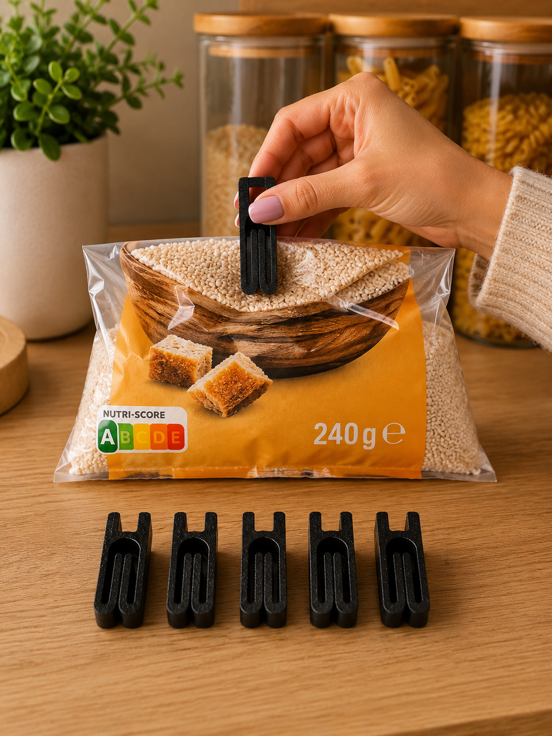 Prendedor de Sacos Reutilizável  – Kit com 6 Unidades | Mantém os Alimentos Frescos por Mais Tempo