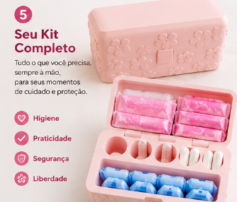 Kit Porta Absorventes e Tampões Femininos – Organizador Compacto, Discreto e Elegante