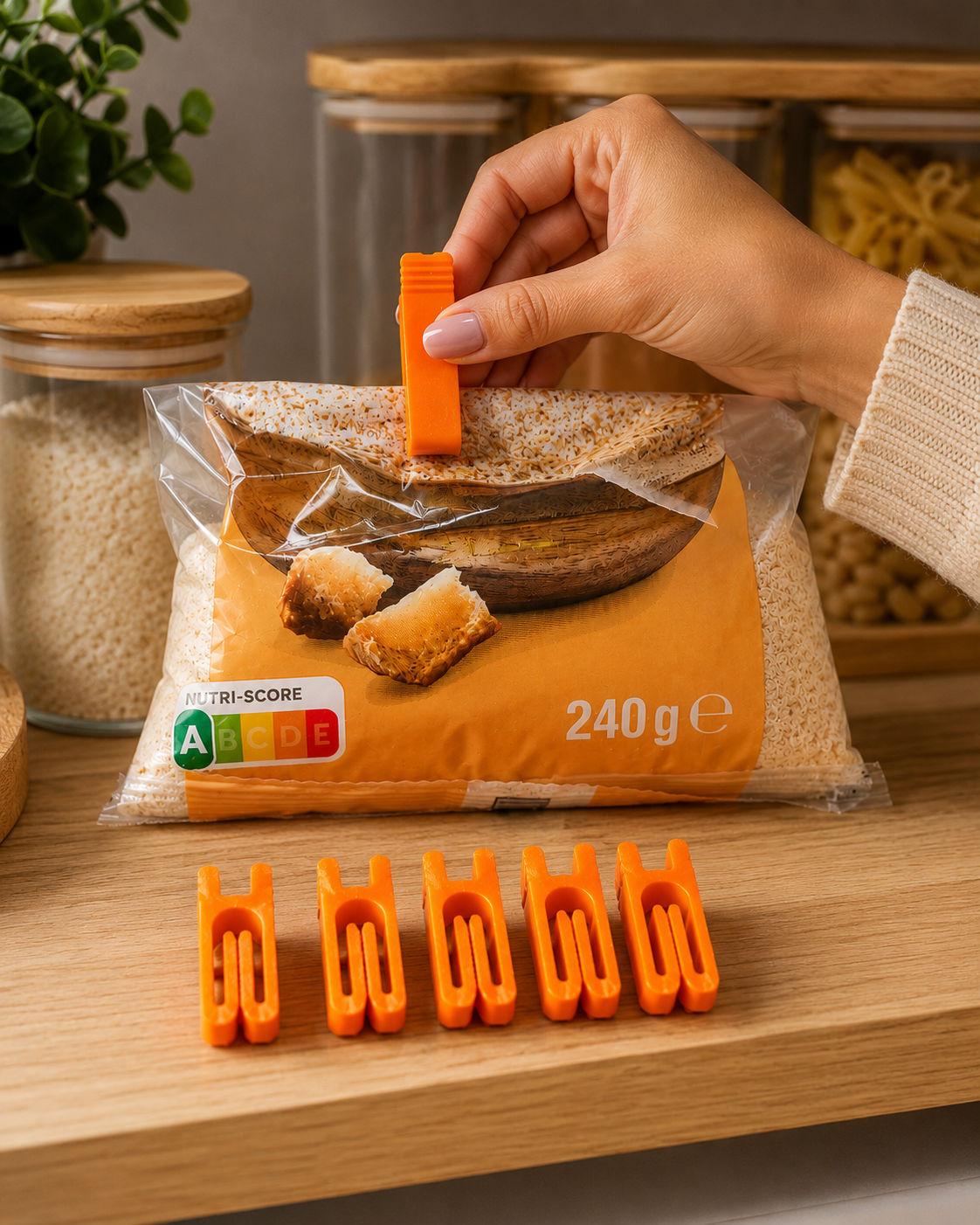 Prendedor de Sacos Reutilizável  – Kit com 6 Unidades | Mantém os Alimentos Frescos por Mais Tempo