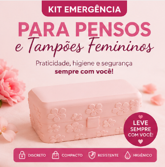 Kit Porta Absorventes e Tampões Femininos – Organizador Compacto, Discreto e Elegante