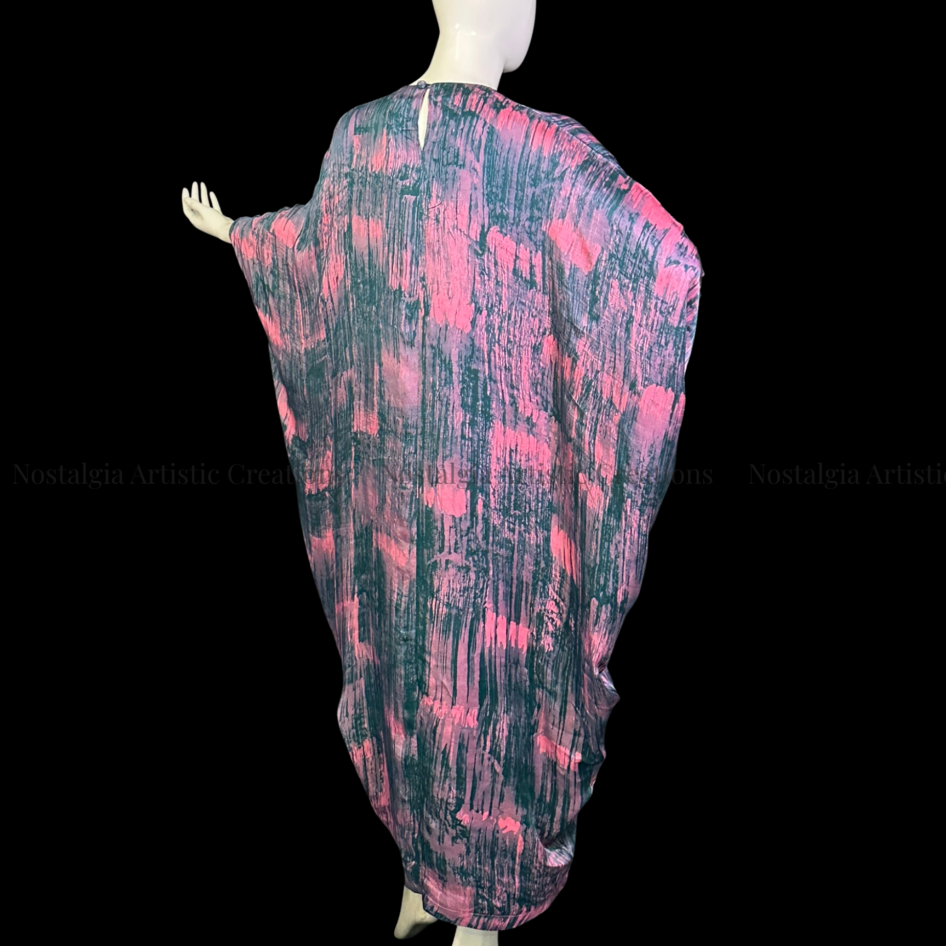 Abstract Batik Kaftan Maxi Dress | Oversized Resort Dress - PS0401