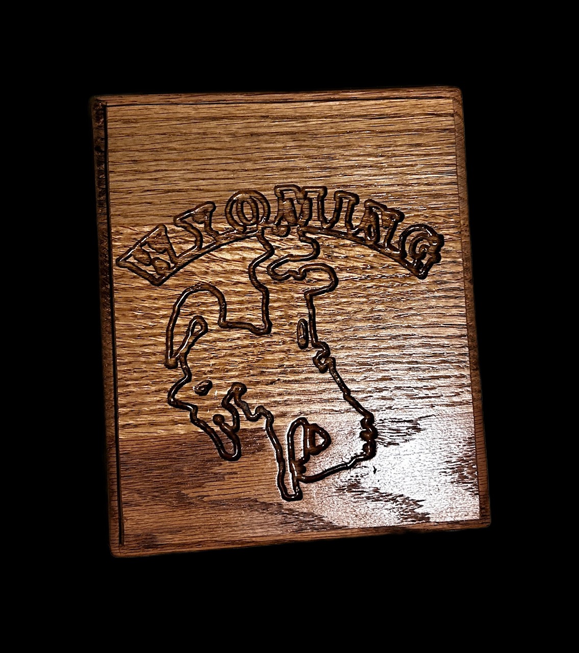 Wyoming Engraved Wooden Plaque