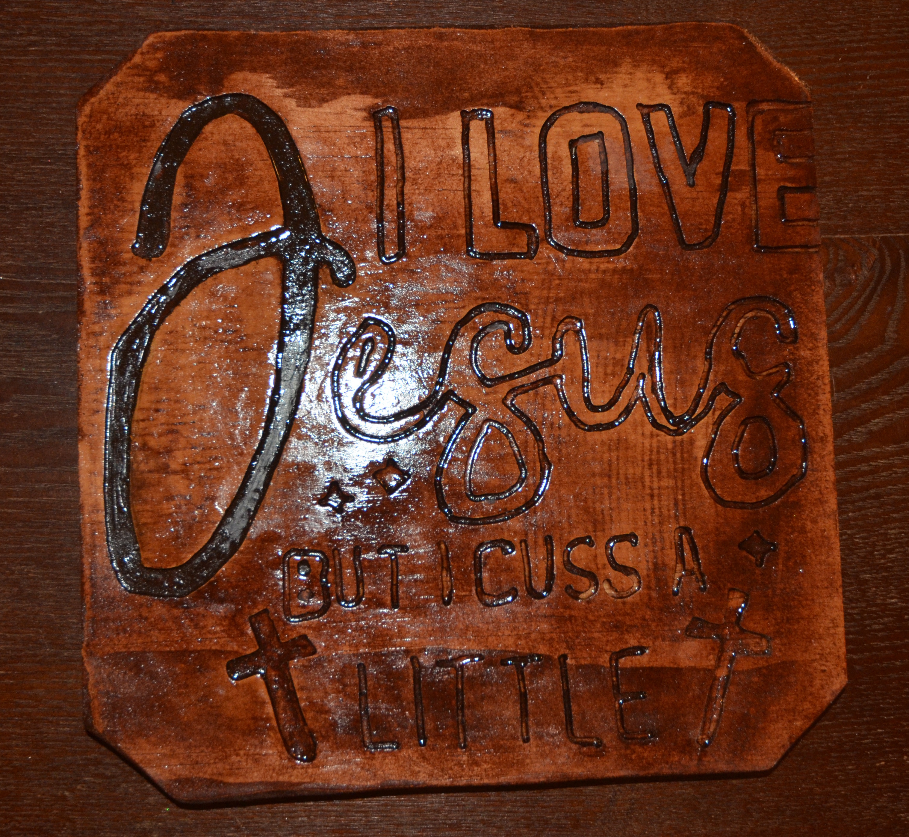 Rustic Wood Sign - I Love Jesus But 