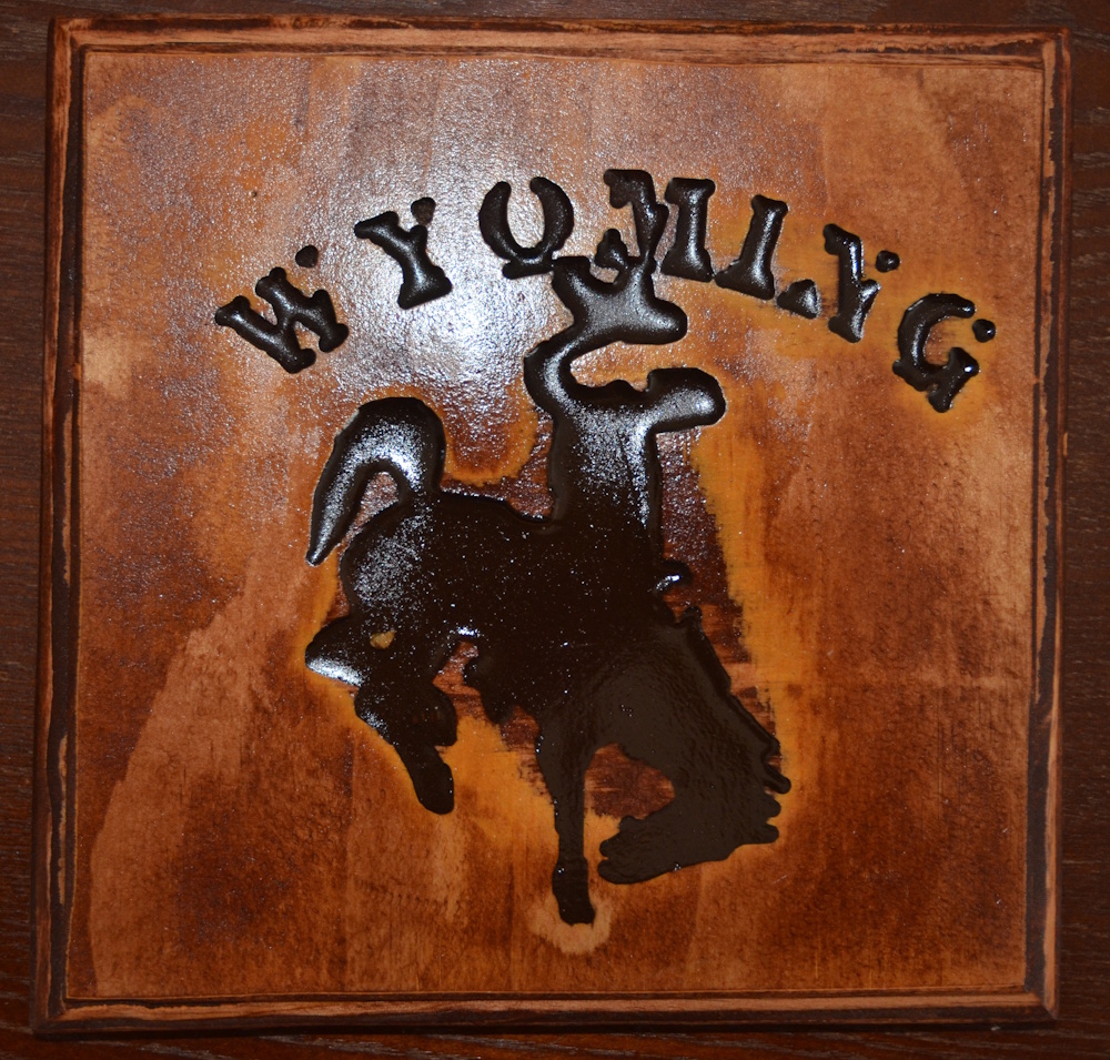Wyoming Cowboy Wooden Plaque
