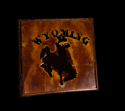 Wyoming Cowboy Wooden Plaque