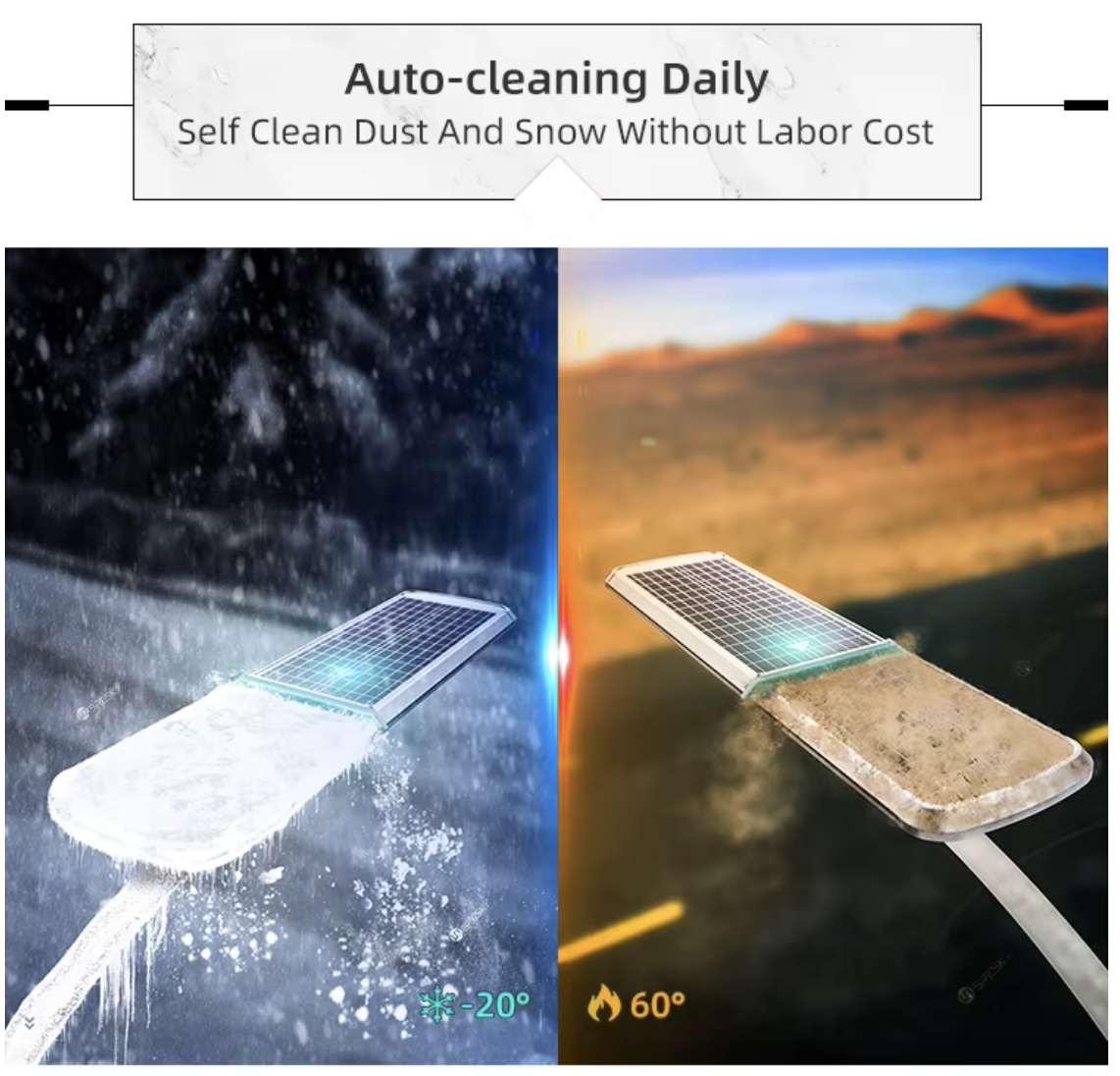 Auto-Cleaning Solar Street Light