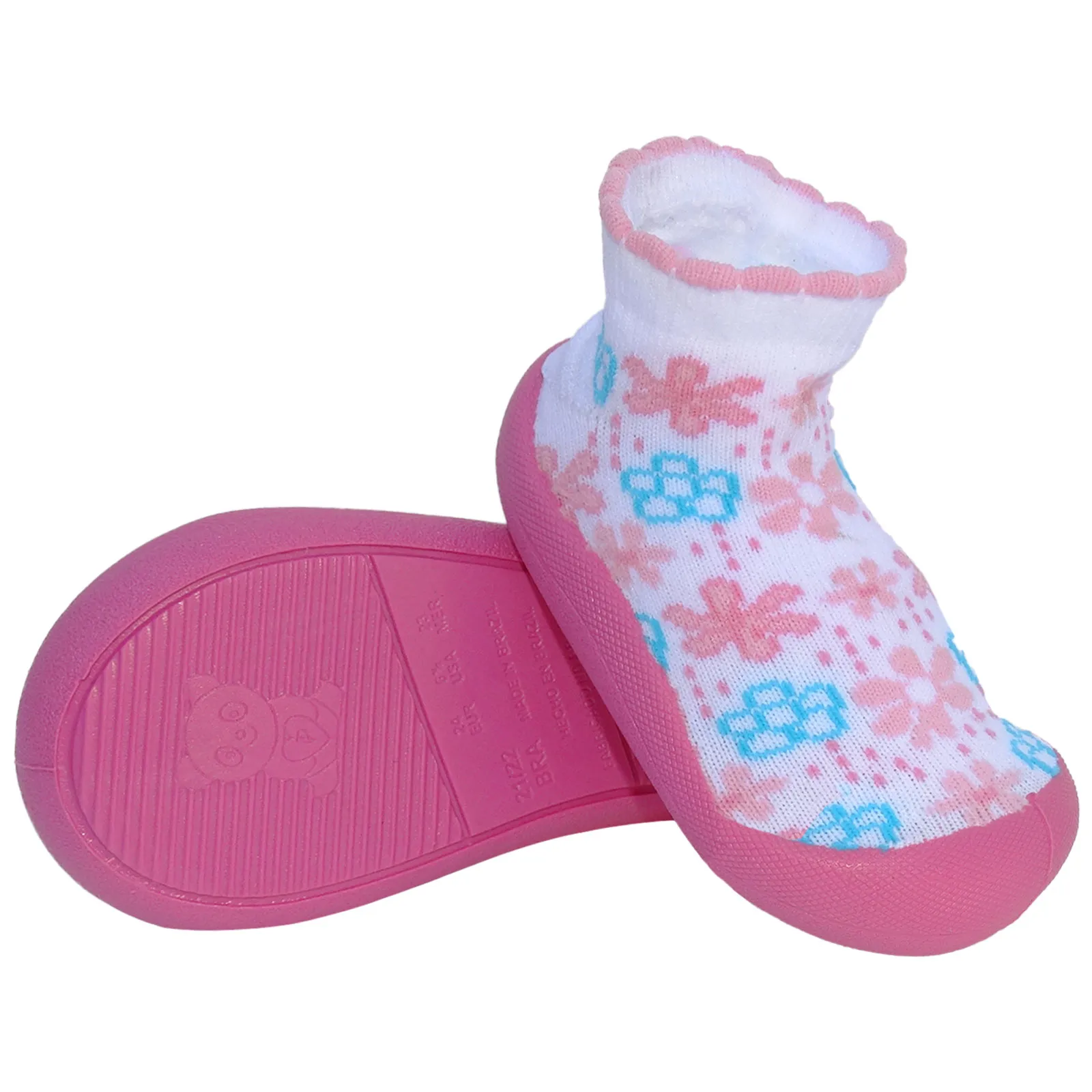 Meia Sapato Infantil Antiderrapante Florzinhas