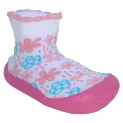 Meia Sapato Infantil Antiderrapante Florzinhas