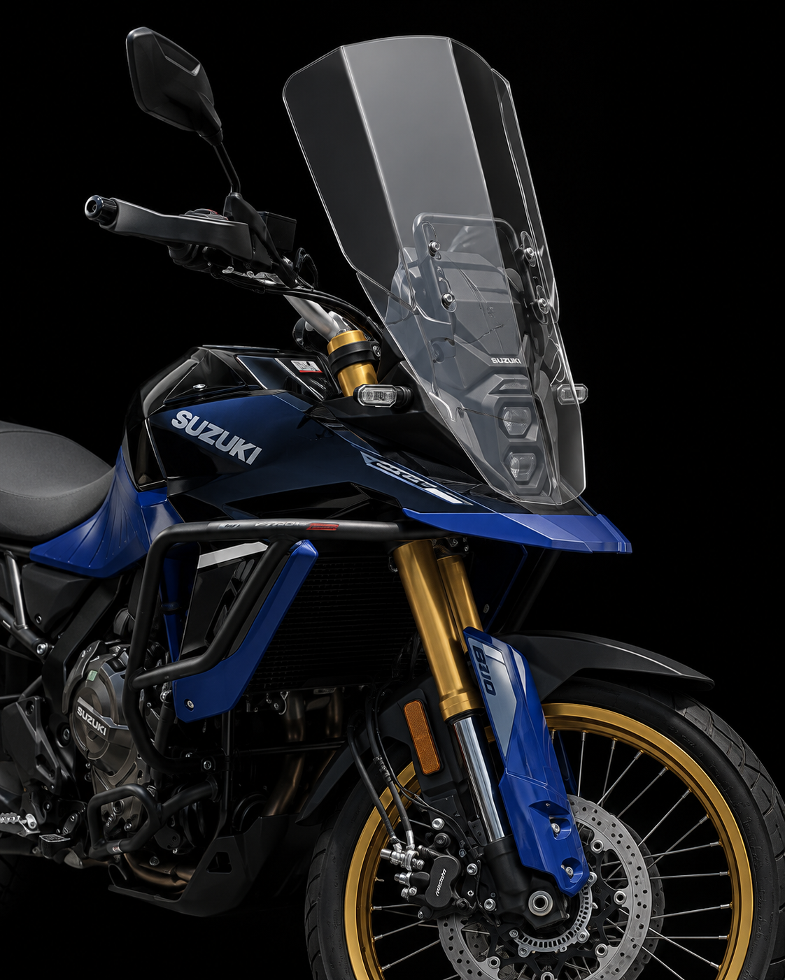 Bolha para-brisa alta M4 para VStrom 800 (serve nos dois mods) + protetor de farol, em policarbonato 