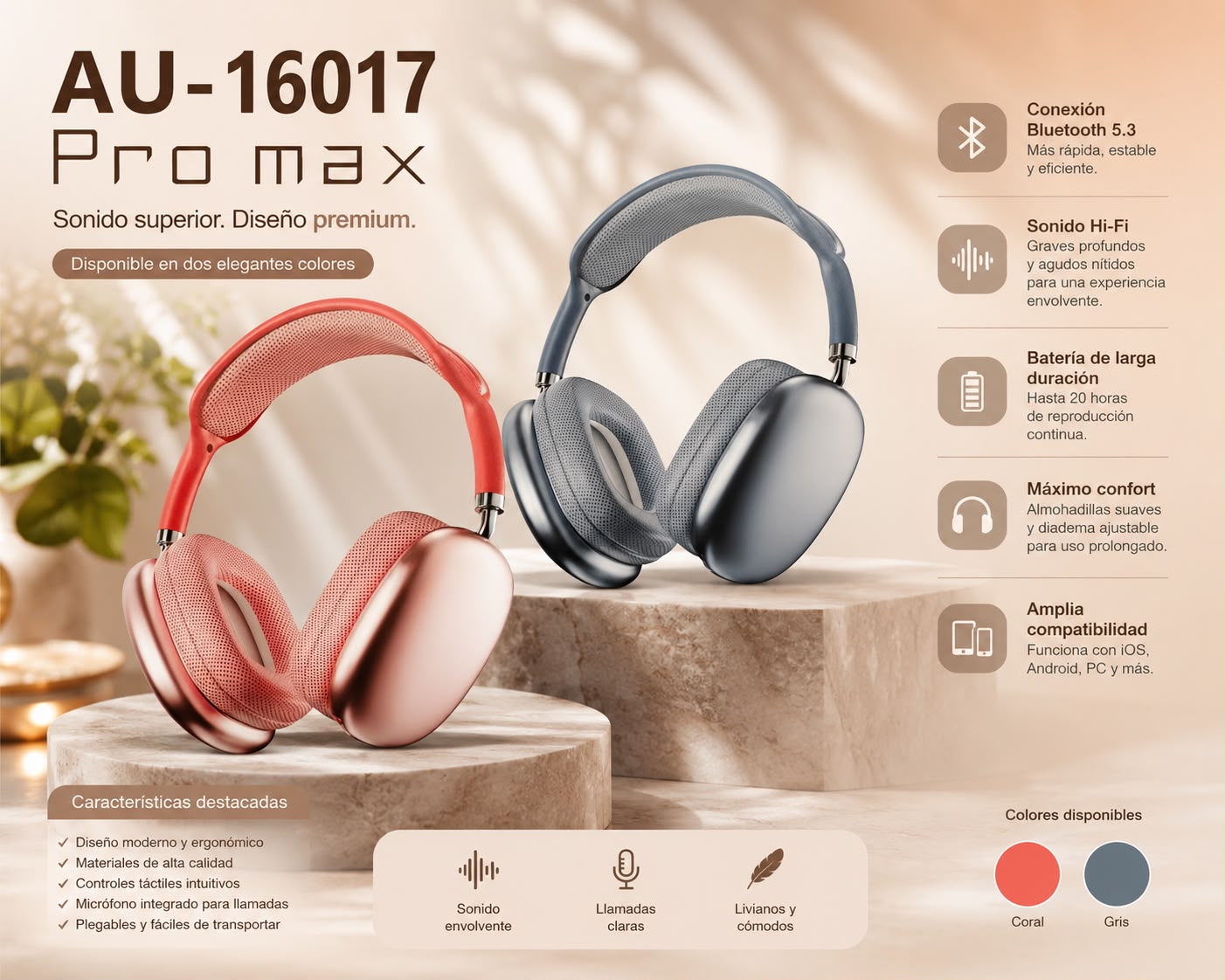 Auriculares AU-16017 Pro Max