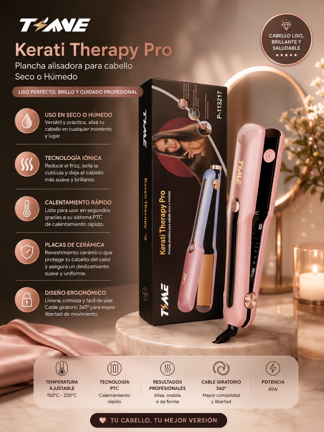Plancha Alisadora Kerati Therapy Pro