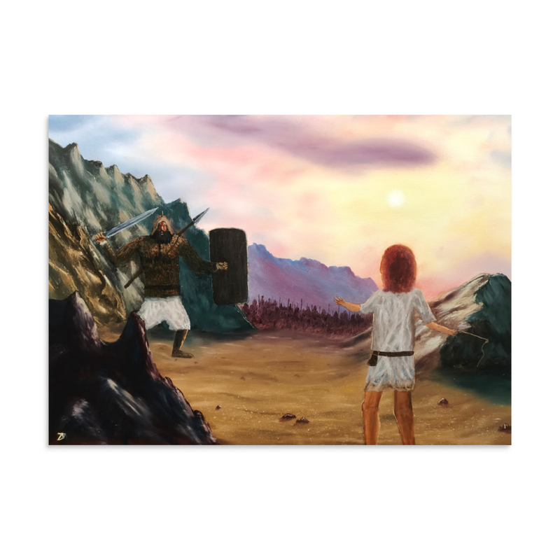 'In Whom I Trust' David and Goliath Photo paper poster Print