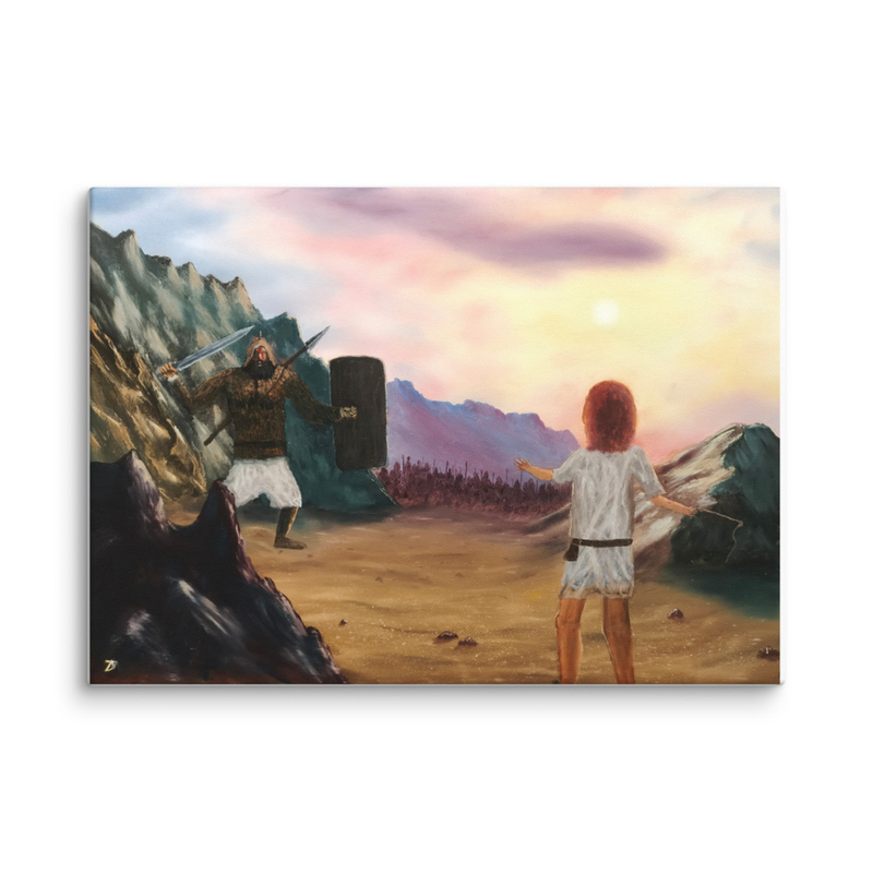 'In Whom I Trust' David and Goliath Canvas Print