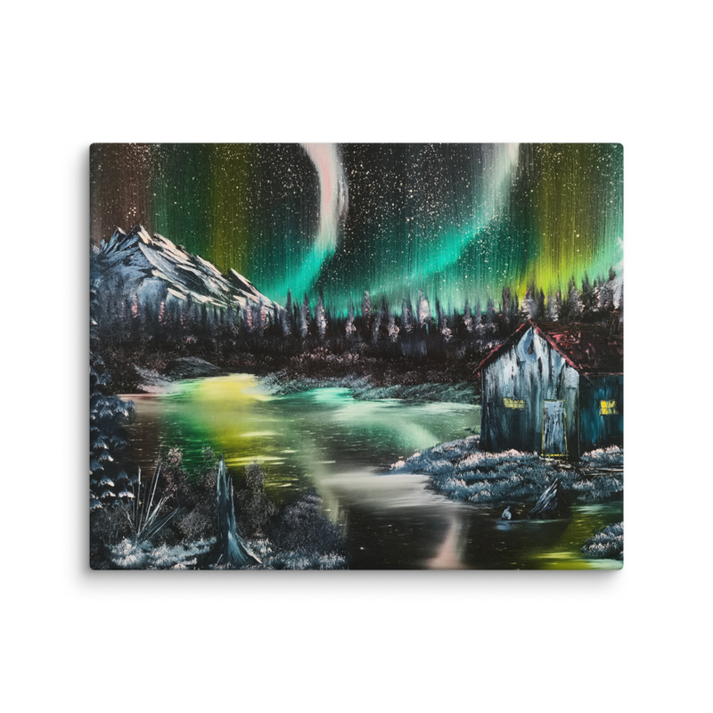 'Watching Stars' Aurora Borealis Canvas Print