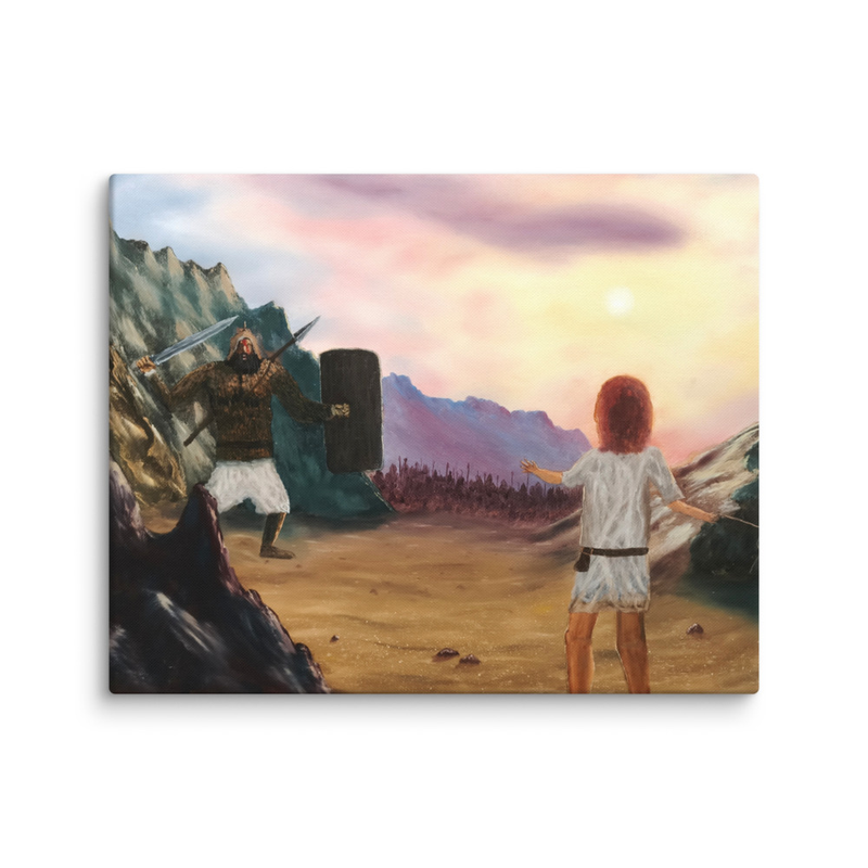 'In Whom I Trust' David and Goliath Canvas Print