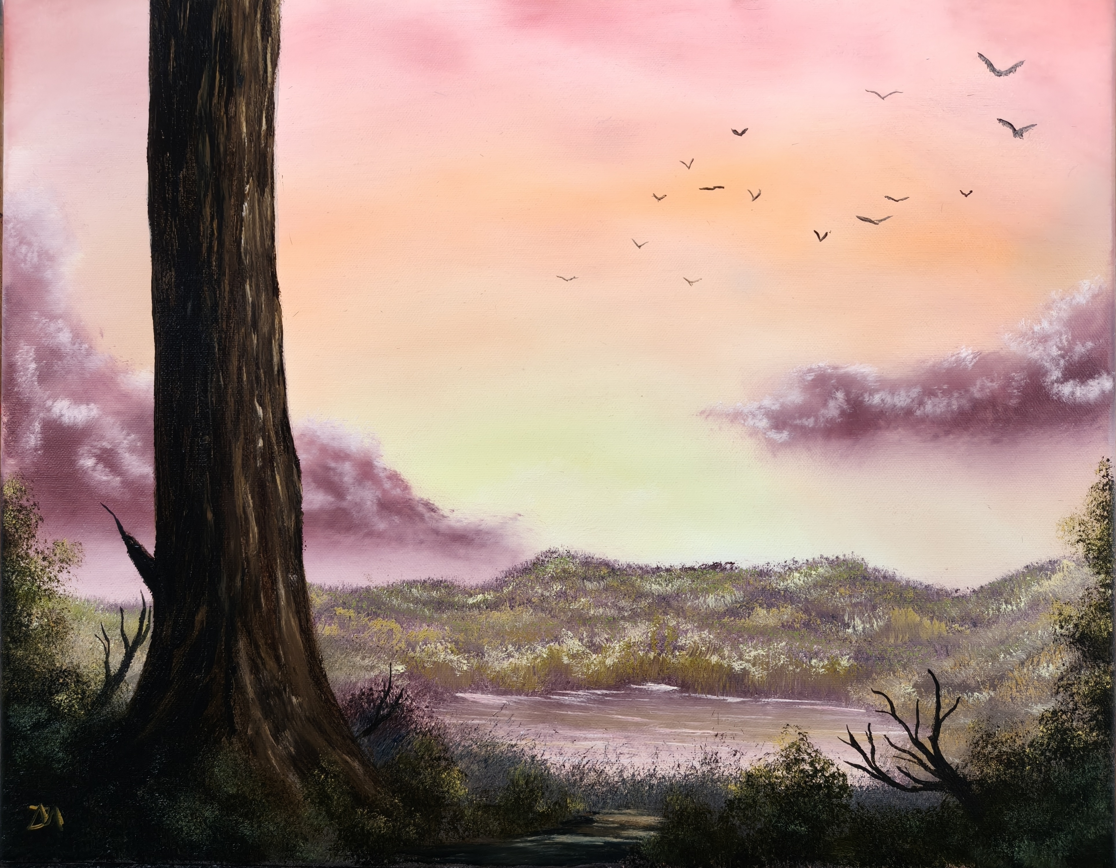 'Just In Time' Sunset Oil Painting