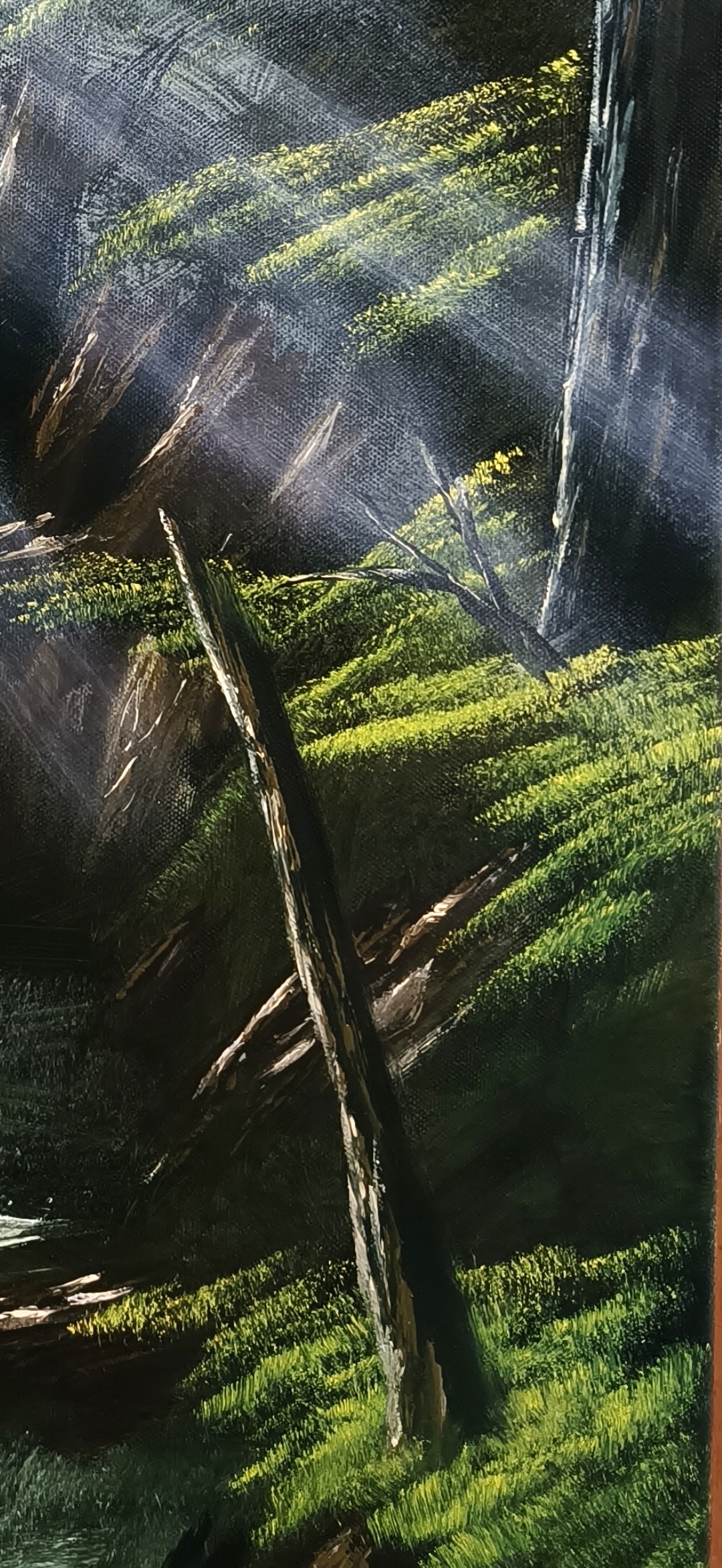 'Rays Of Joy' Waterfall Oil Painting