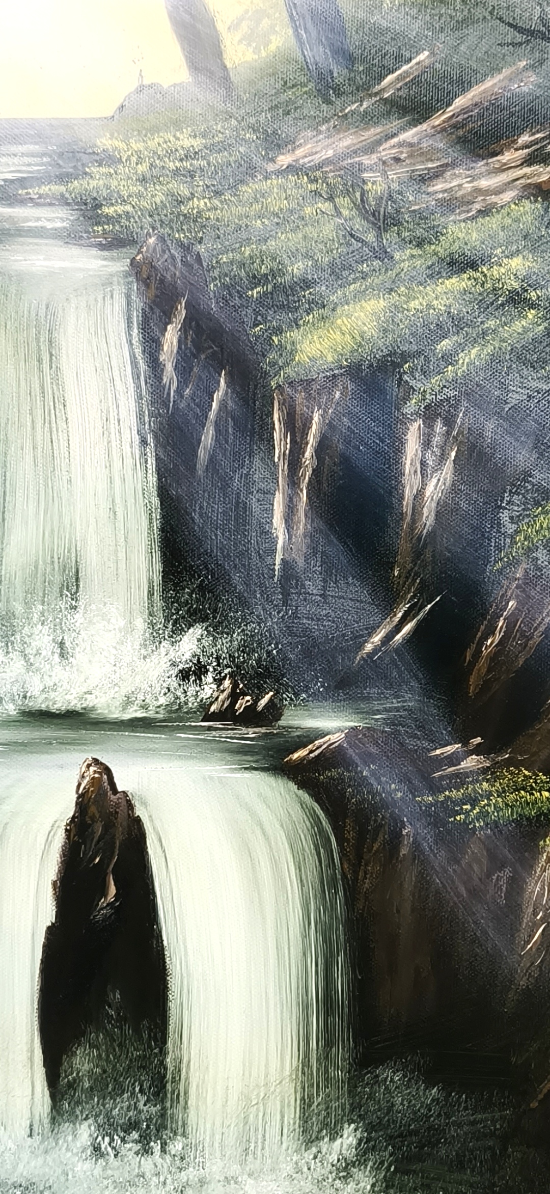 'Rays Of Joy' Waterfall Oil Painting