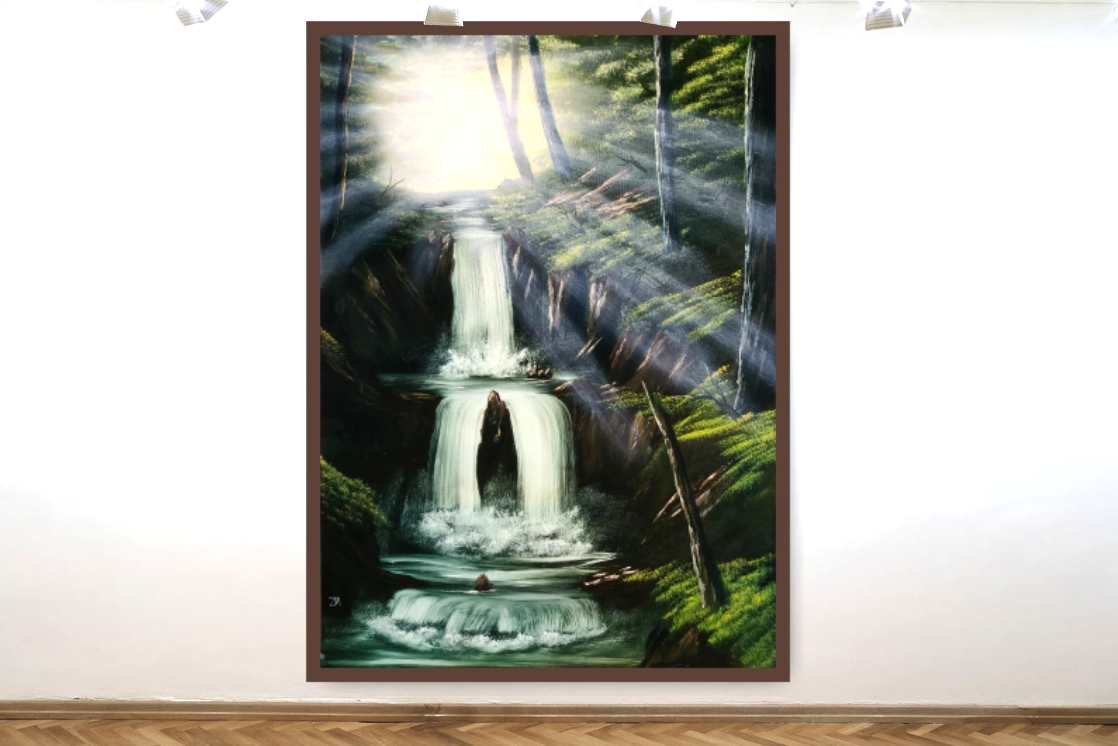 'Rays Of Joy' Waterfall Canvas Print
