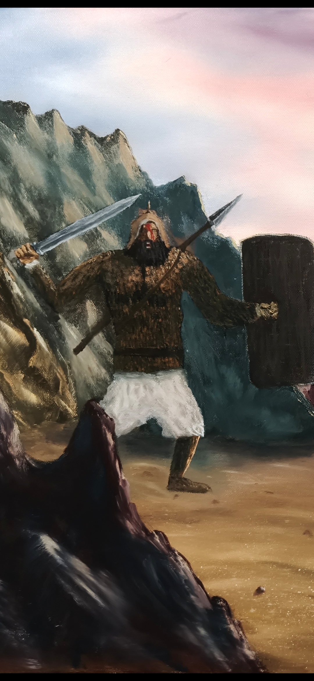 'In Whom I Trust' David and Goliath Oil Painting