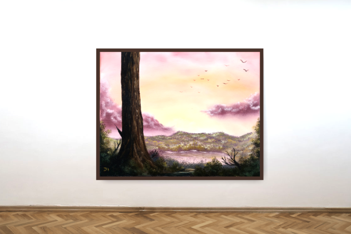 'Just In Time' Sunset Oil Painting