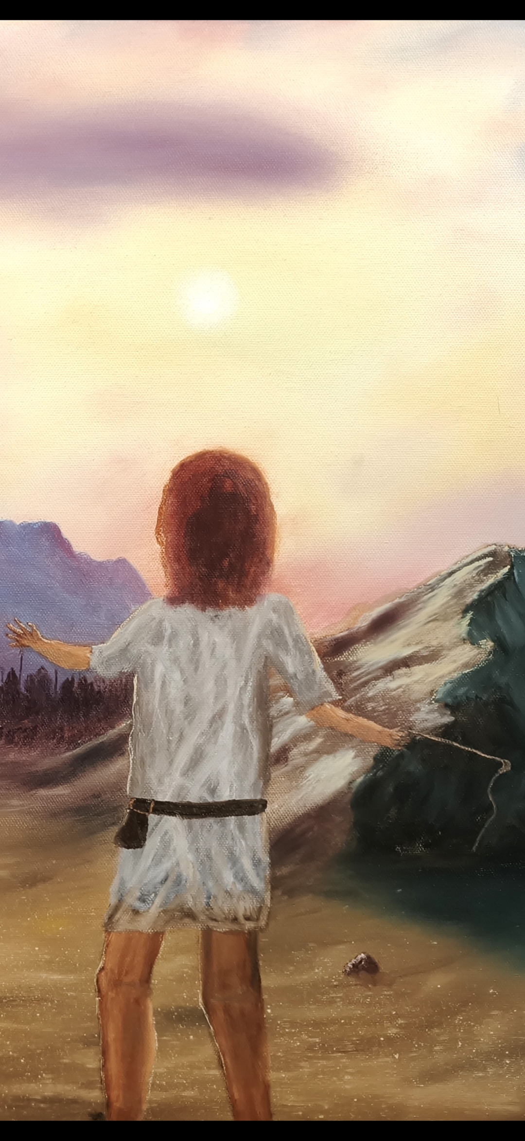 'In Whom I Trust' David and Goliath Oil Painting