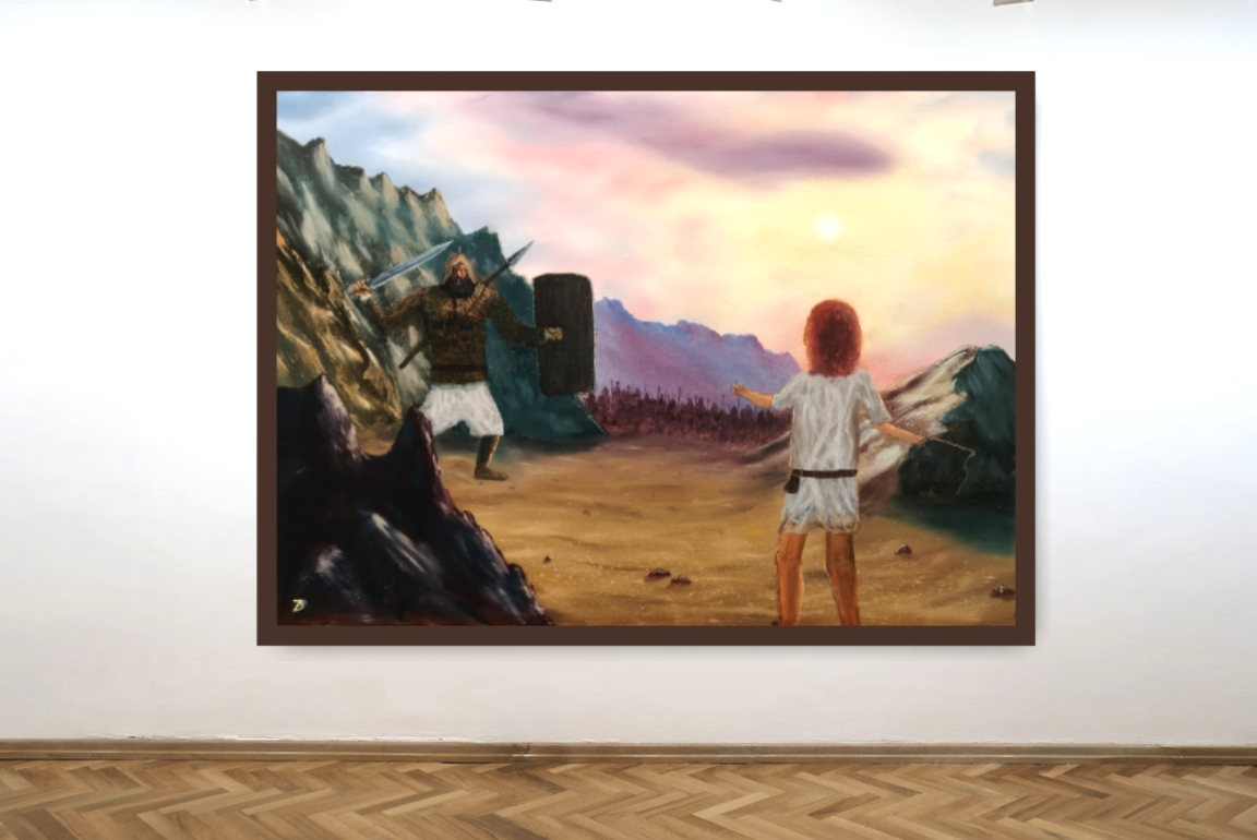 'In Whom I Trust' David and Goliath Canvas Print