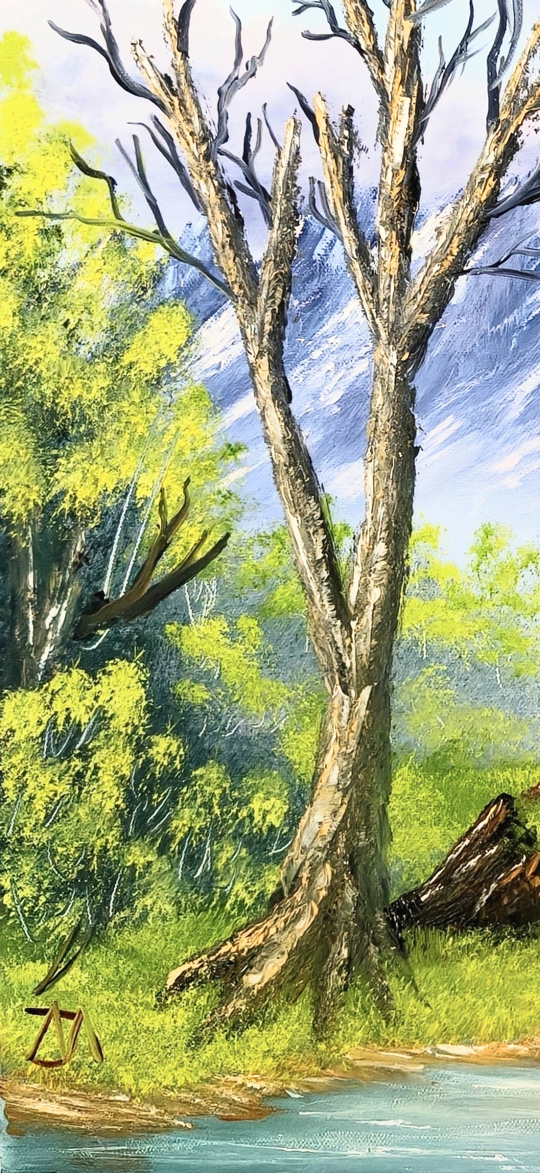 'Looking For Prey' Mountain Oil Painting