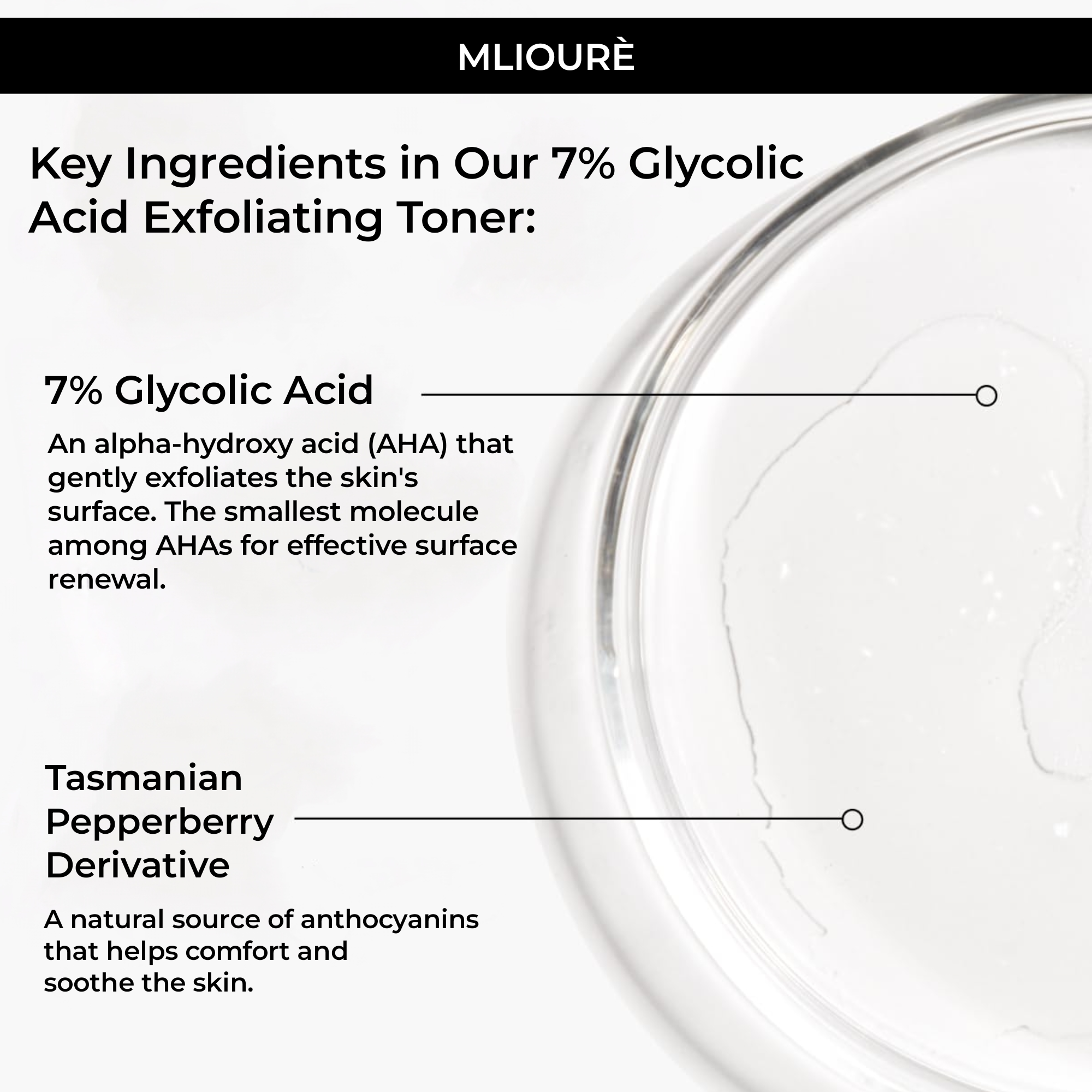 MLIOURÈ Glycolic Acid 7% Exfoliating Toner