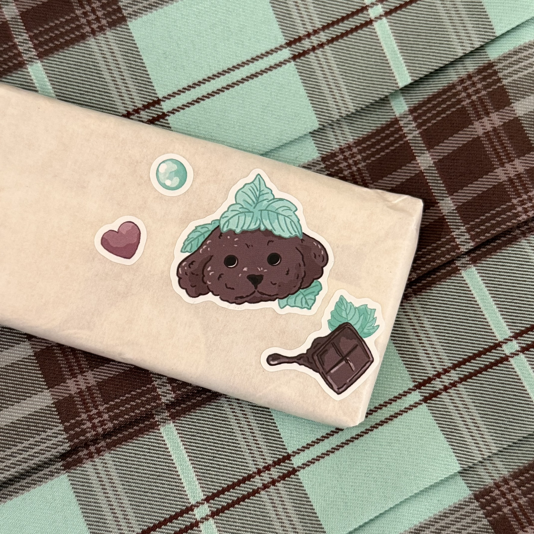 Minty Puppy Waterproof Vinyl Sticker Sheet
