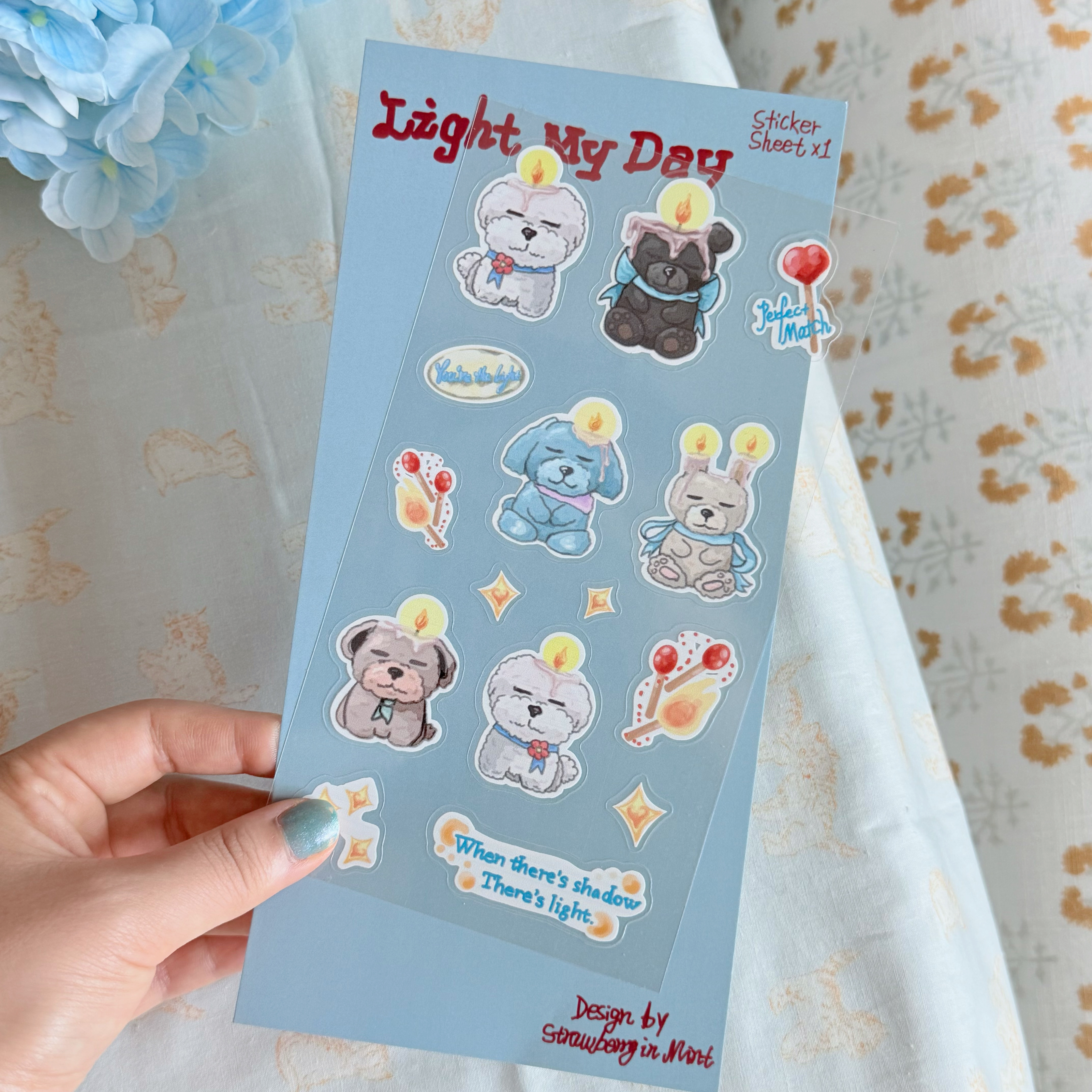 Kawaii Candle Design Sticker Sheet