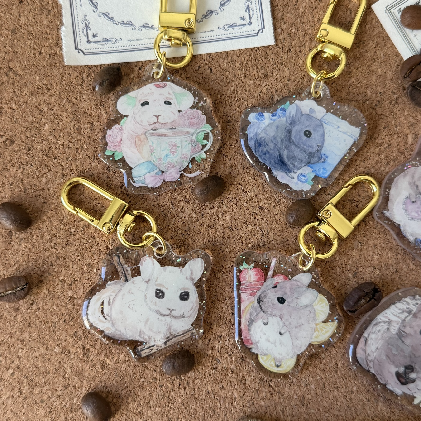 Chinchilla Cafe Acrylic Keychains