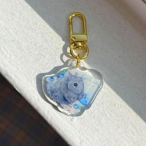 Chinchilla Cafe Acrylic Keychains