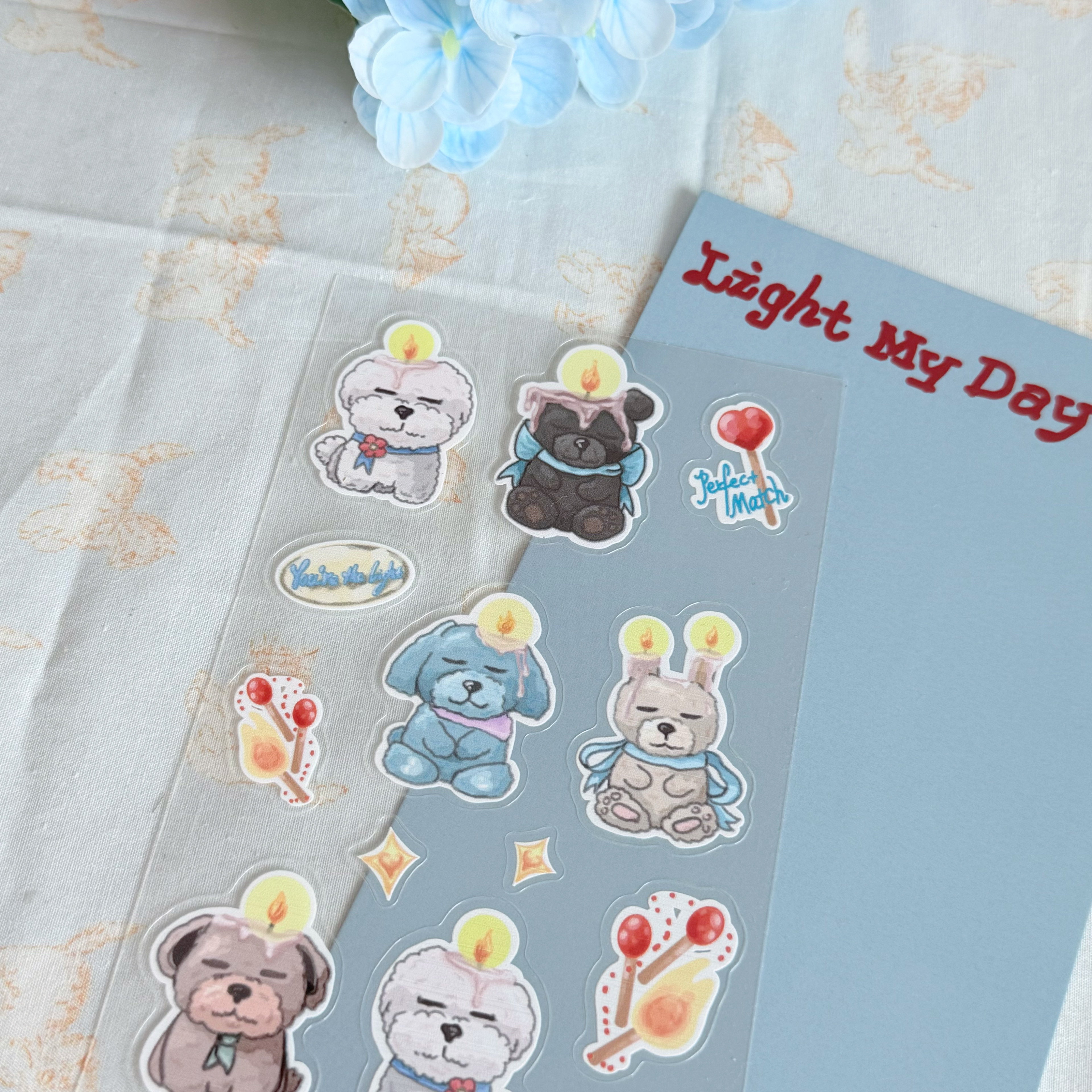 Kawaii Candle Design Sticker Sheet