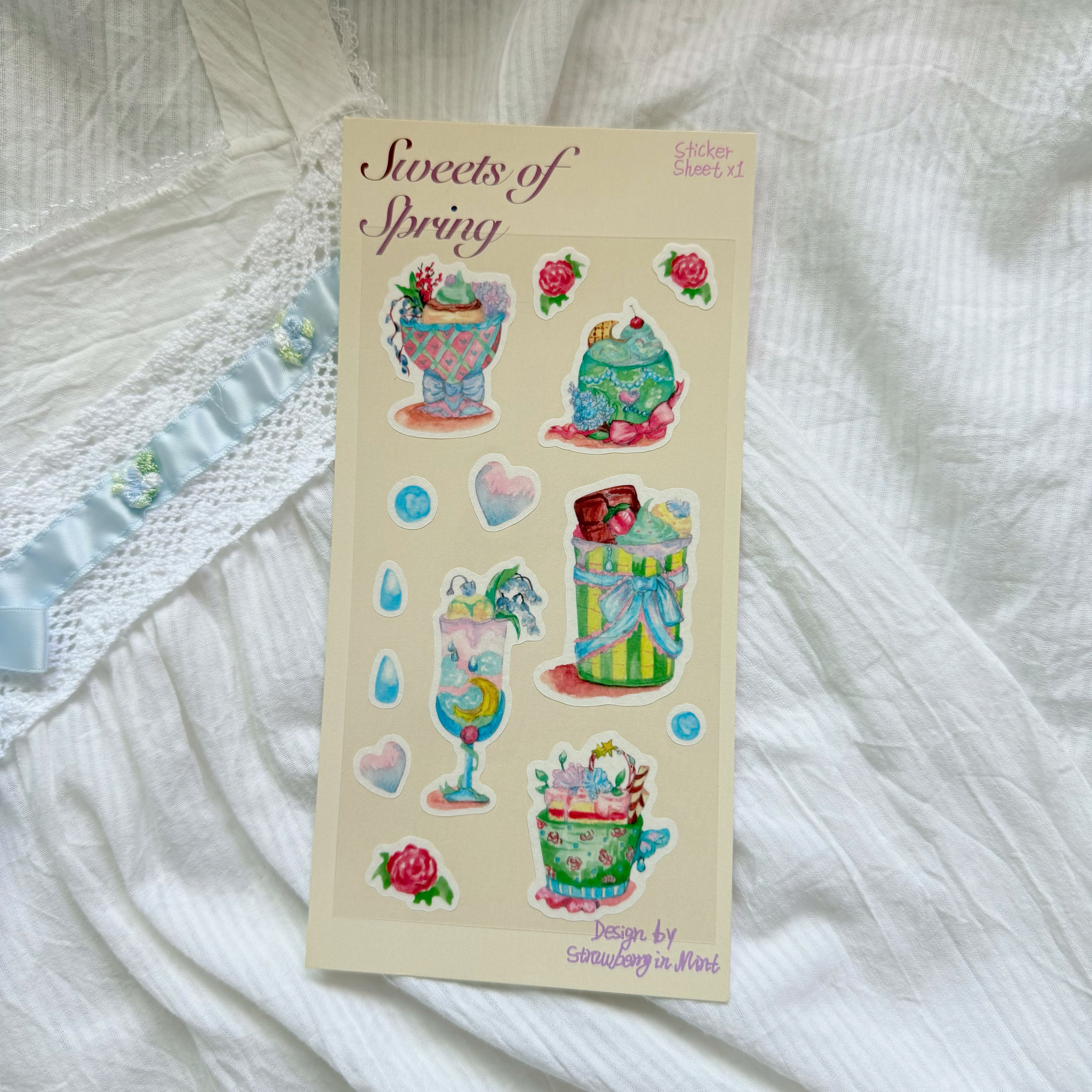 Kawaii Sweets of Spring Sticker Sheet
