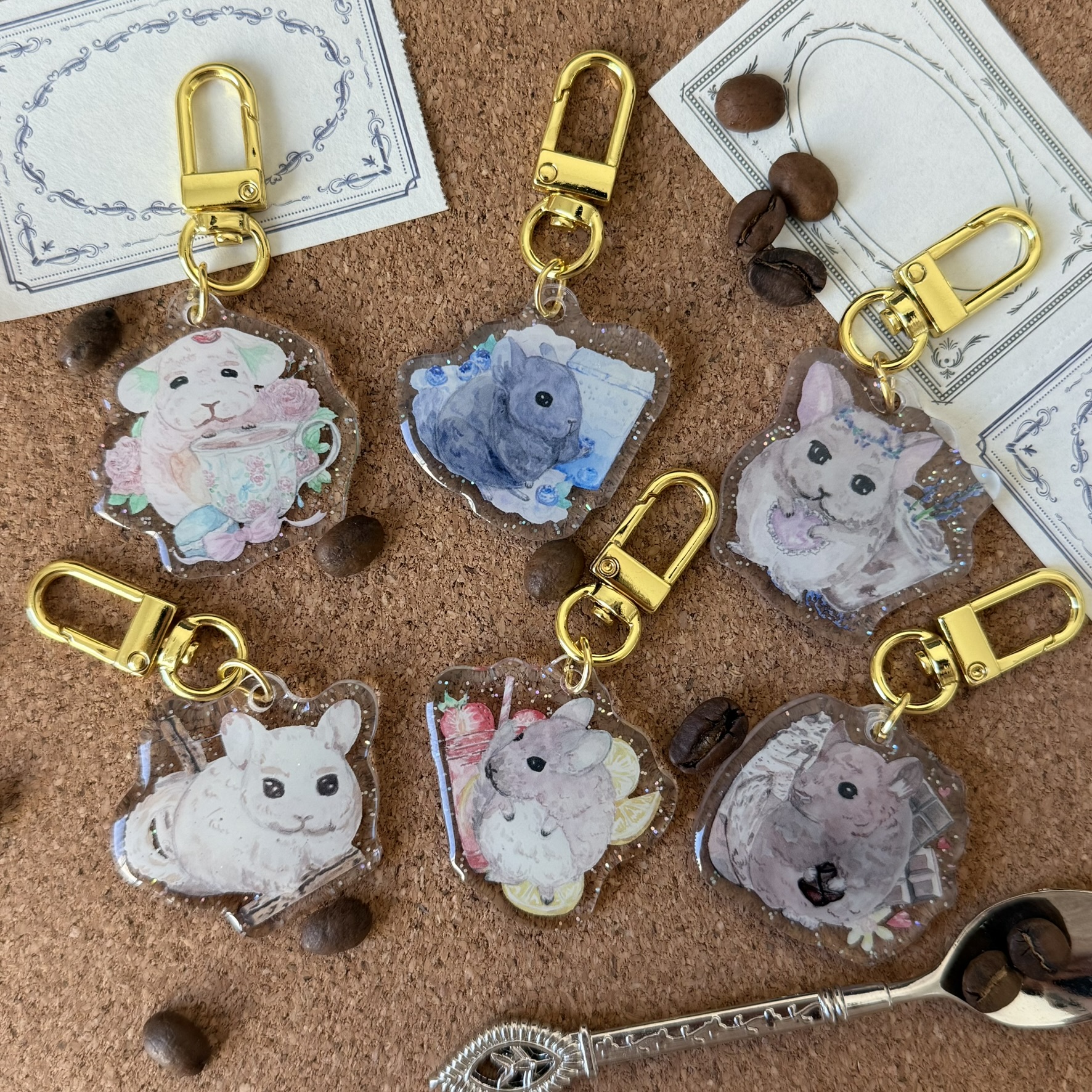 Chinchilla Cafe Acrylic Keychains