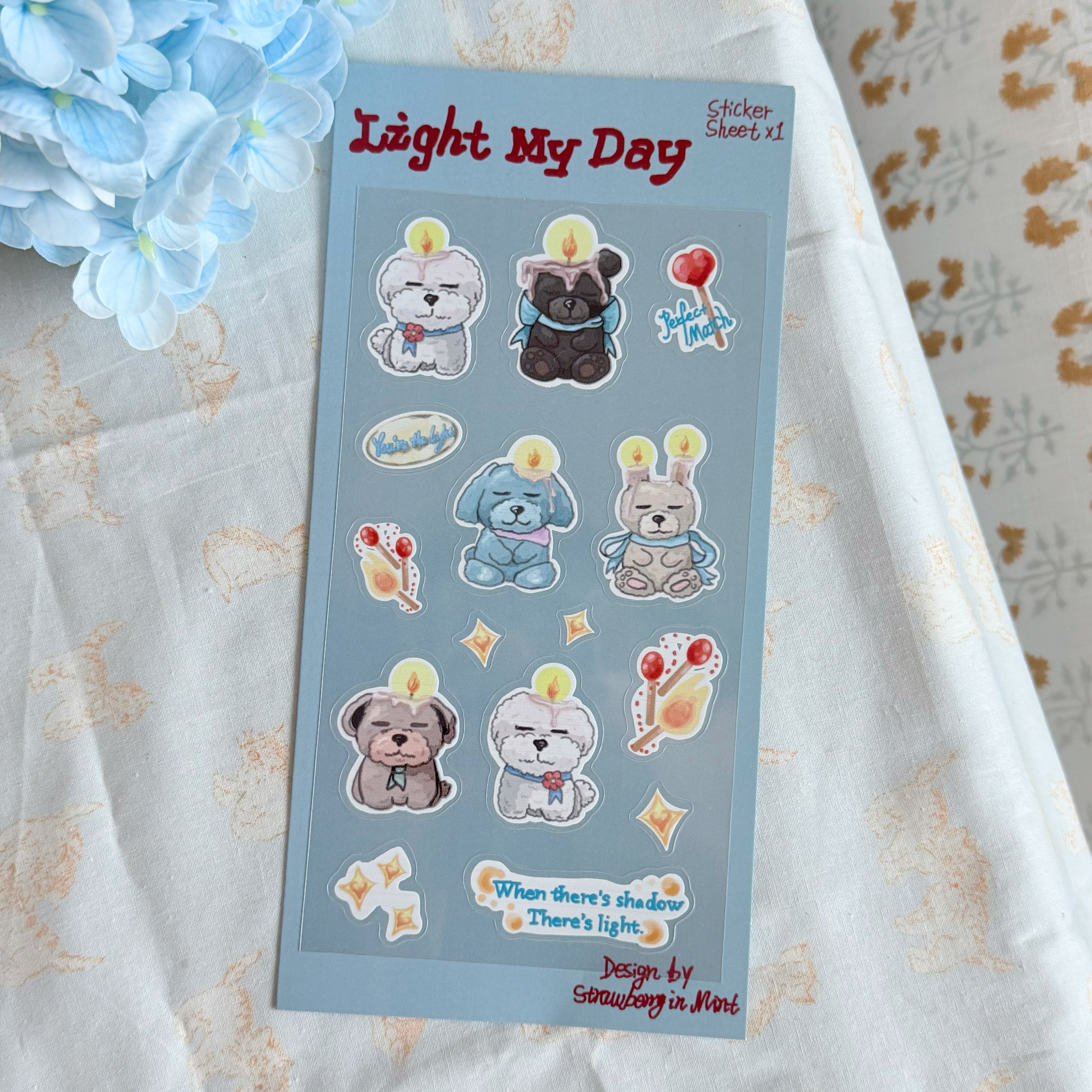 Kawaii Candle Design Sticker Sheet
