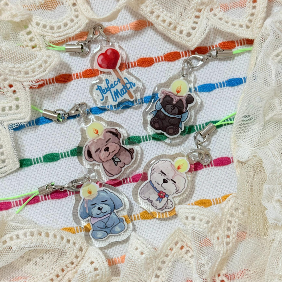 Kawaii Candle Animal Epoxy Charm - Blind Bag Keychain