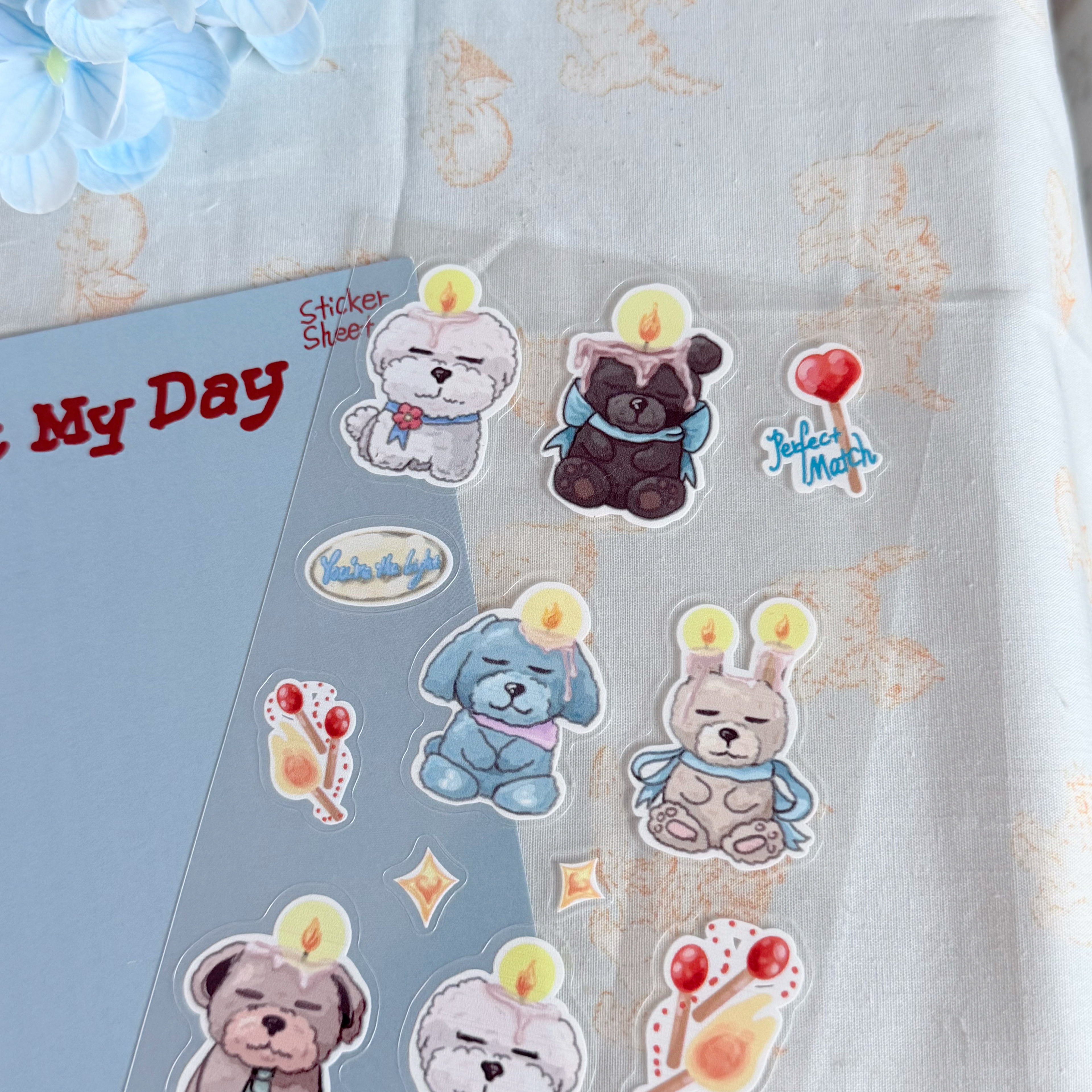 Kawaii Candle Design Sticker Sheet
