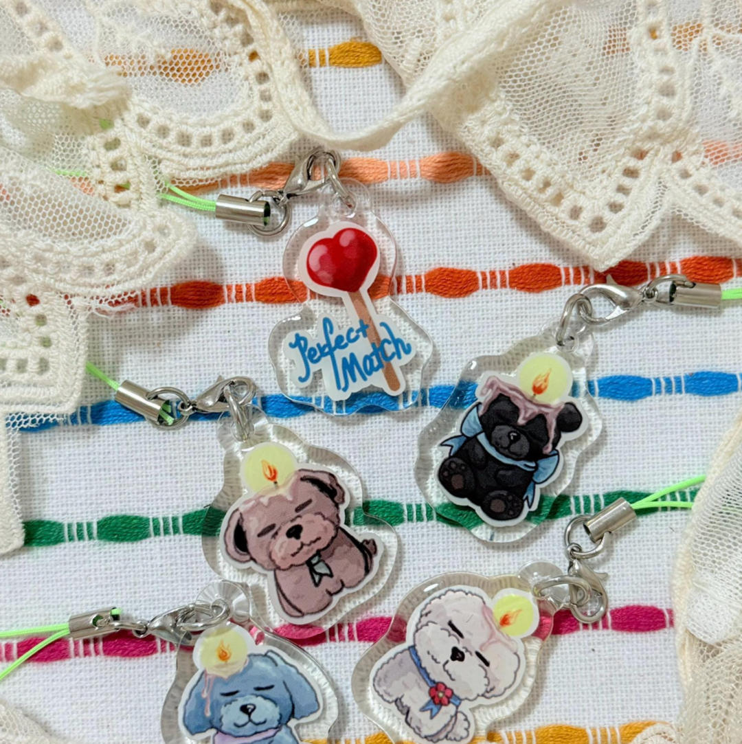 Kawaii Candle Animal Epoxy Charm - Blind Bag Keychain