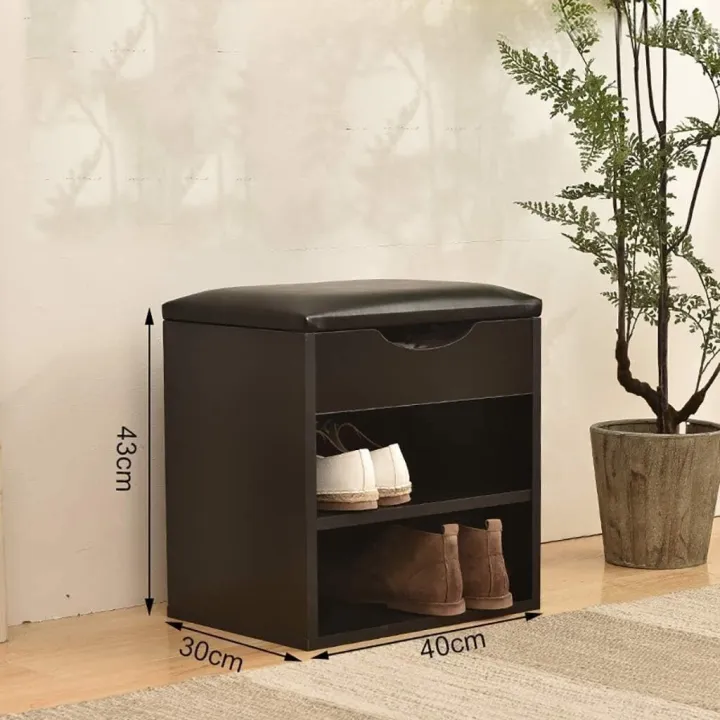 Shoe Storage Ottoman Bench
