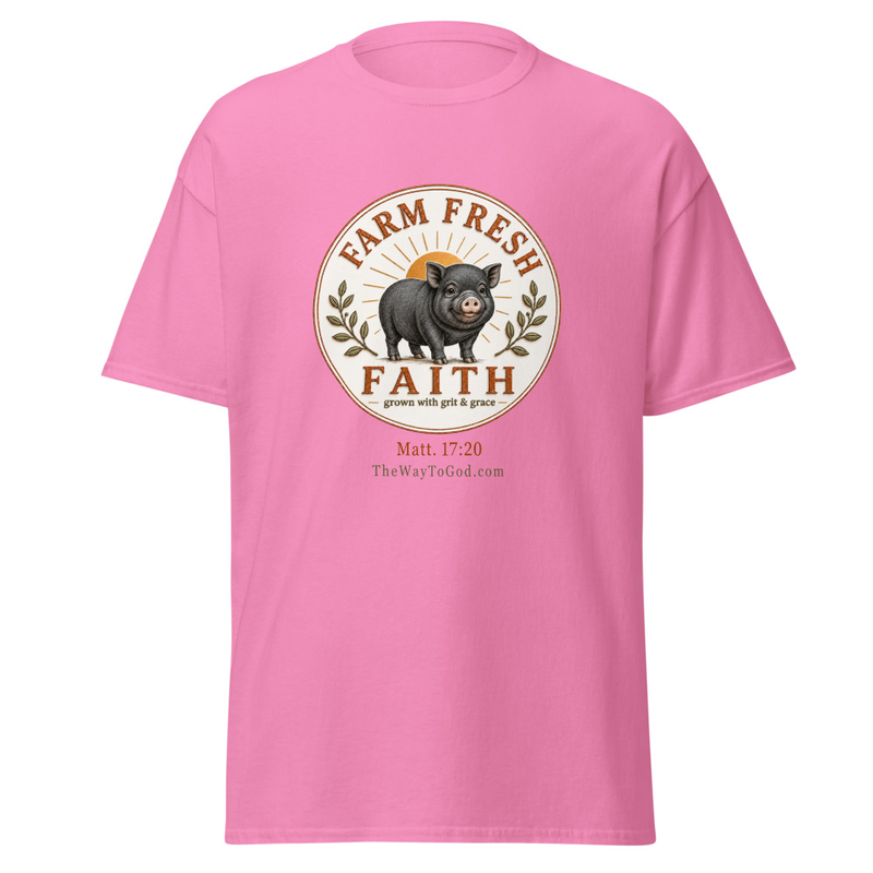 Farm Fresh Faith Pig (Black) Matt. 17:20 Women's Classic T-shirt