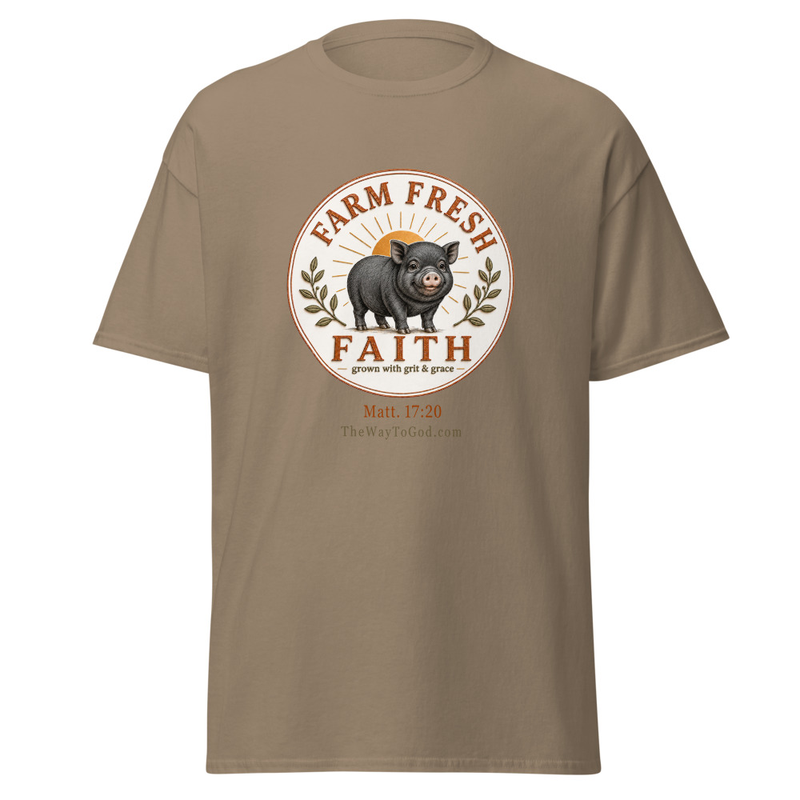 Farm Fresh Faith Pig (Black) Matt. 17:20 Women's Classic T-shirt