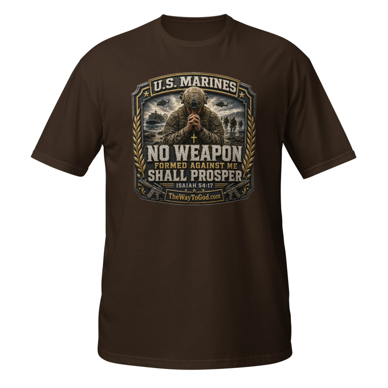U.S. MARINES - No Weapon Formed Against Me Shall Prosper Isaiah 54;17 Short-Sleeve Unisex T-Shirt