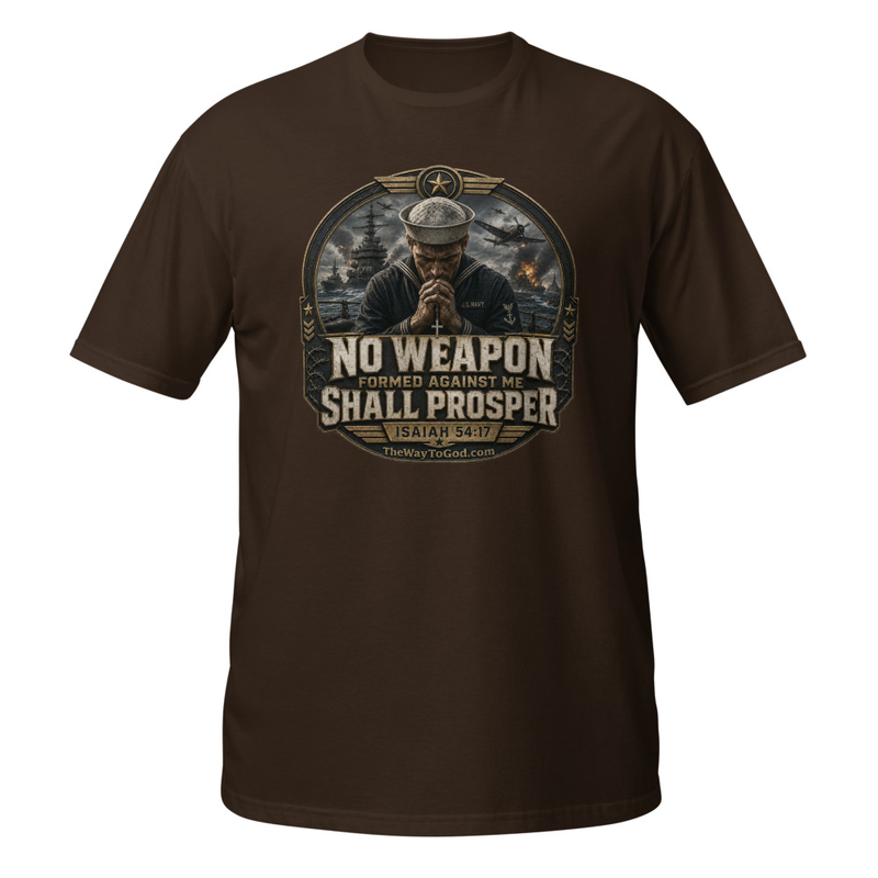 NAVY - No Weapon Formed Against Me Shall Prosper Isaiah 54:17 Short-Sleeve Unisex T-Shirt