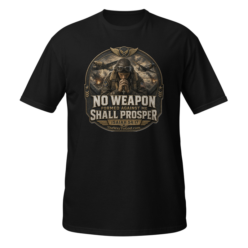 USAAF - No Weapon Formed Against Me Shall Prosper Isaiah 54:17 Short-Sleeve Unisex T-Shirt